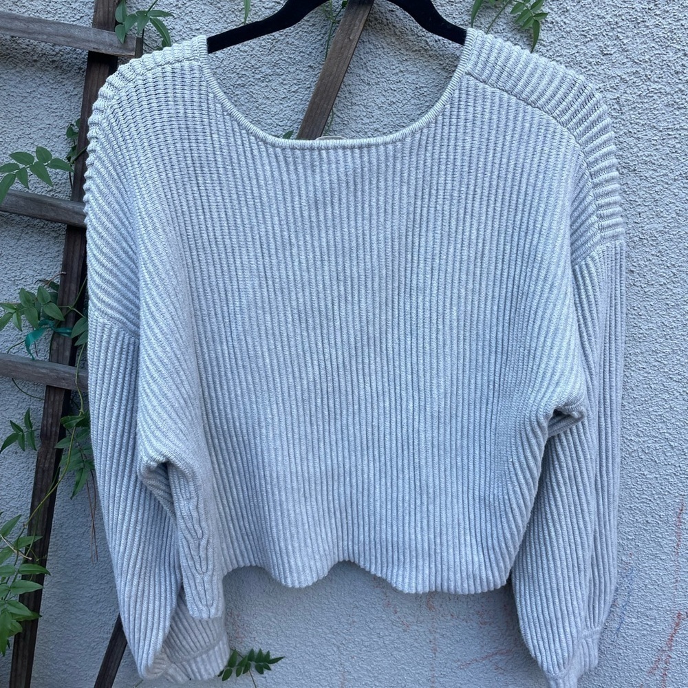 Lunya Cozy Cotton Silk Reversible Pullover Sweater - Picture 12 of 12